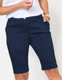 Bermuda coton bleu marine