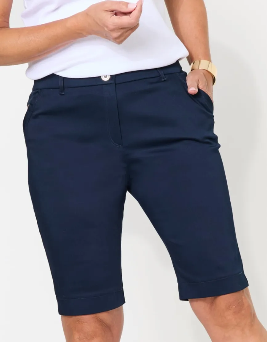 Bermuda coton bleu marine