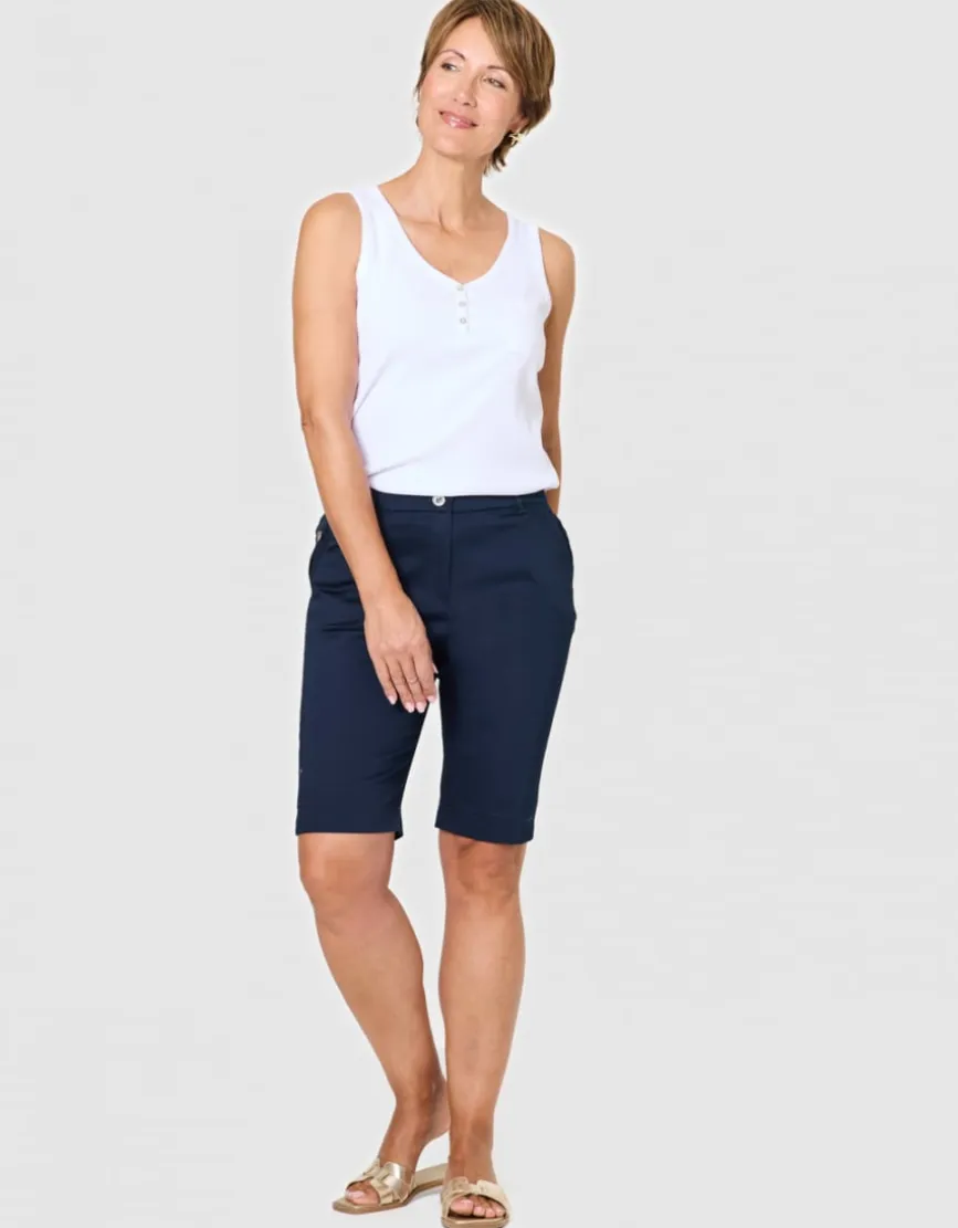 Bermuda coton bleu marine