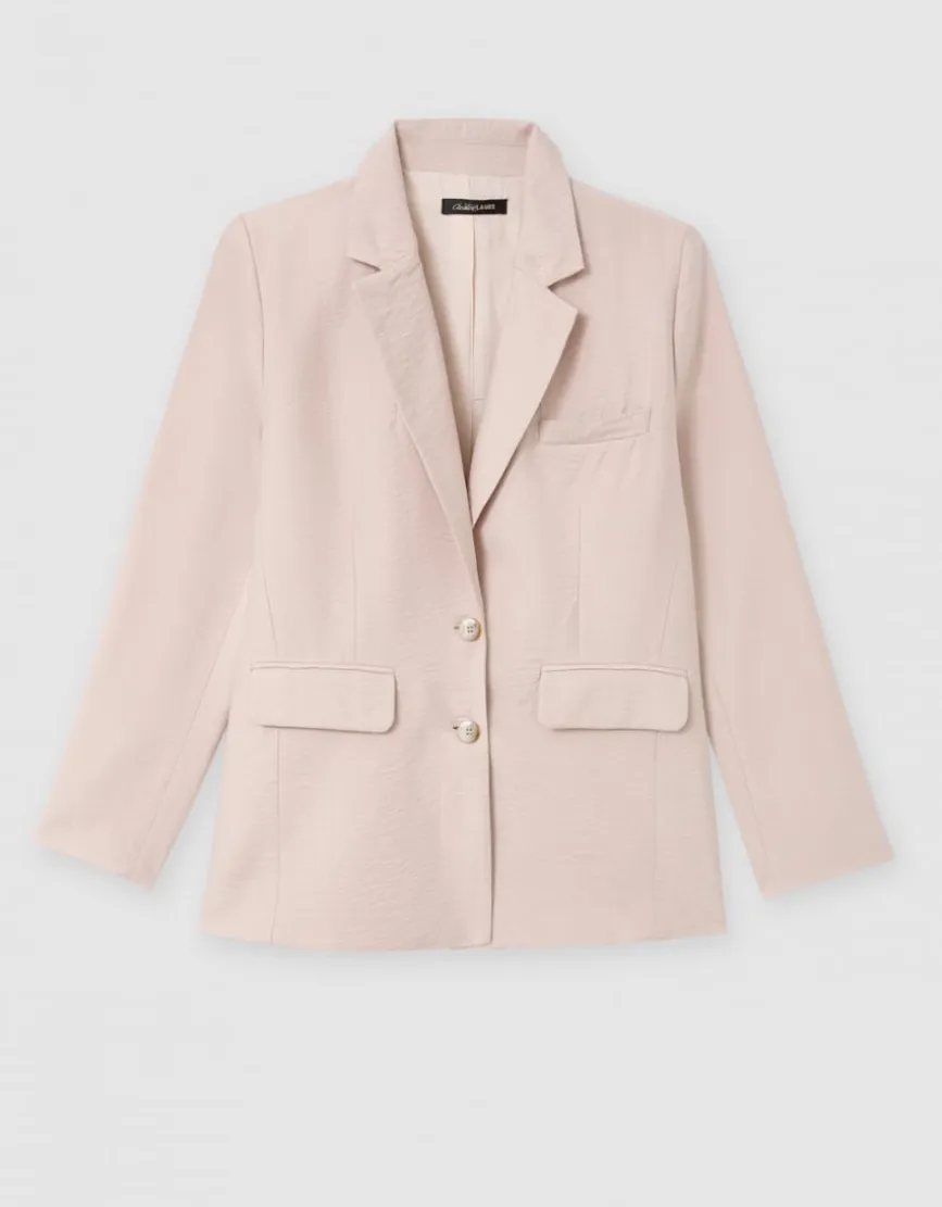 Blazer long crêpe beige