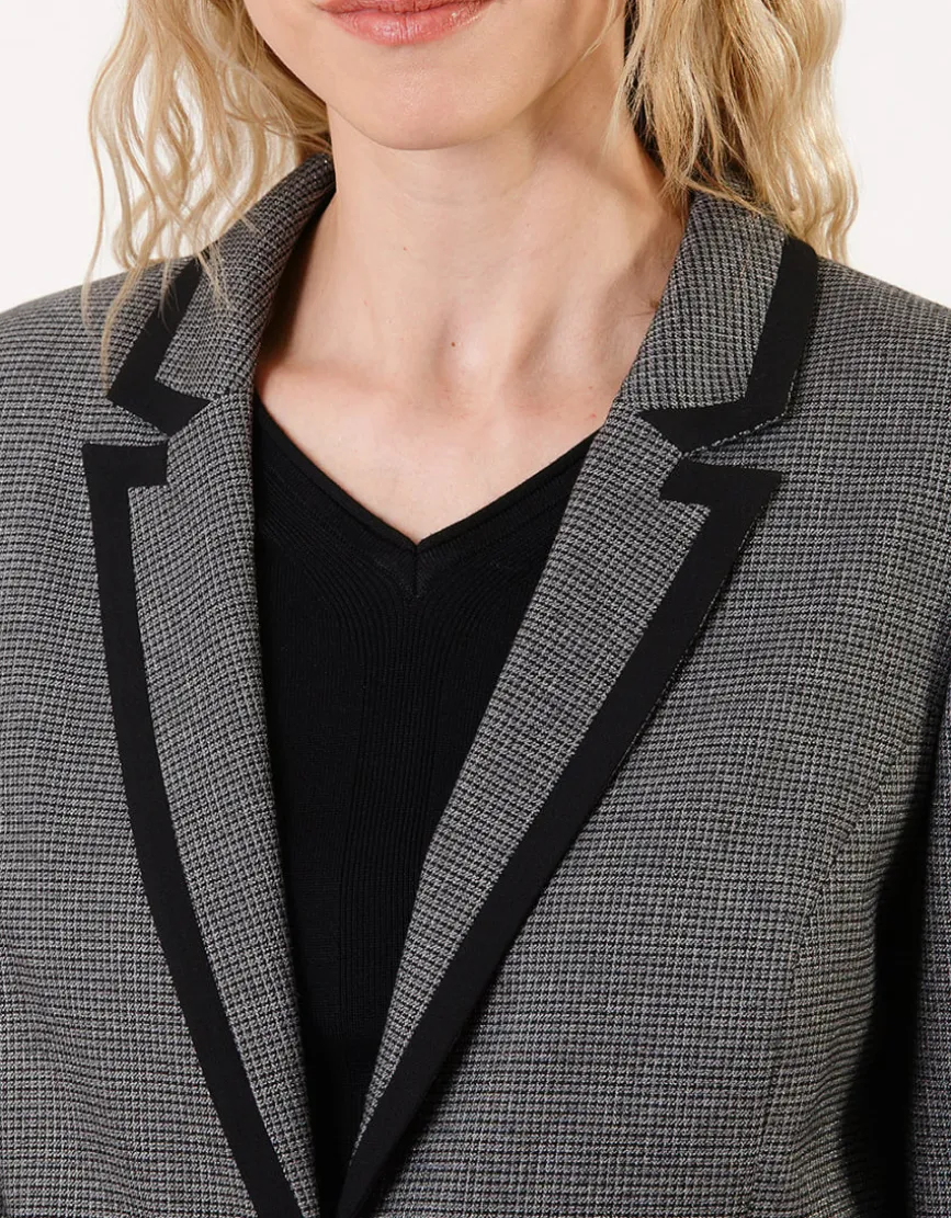 Blazer long gris motif