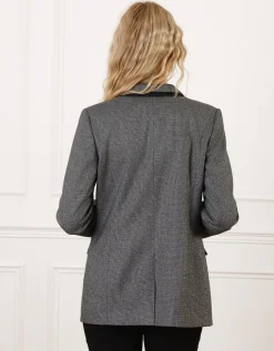 Blazer long gris motif