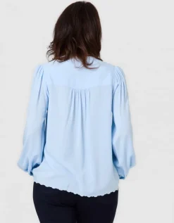 Blouse broderie bleu