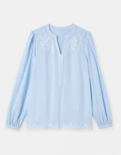 Blouse broderie bleu