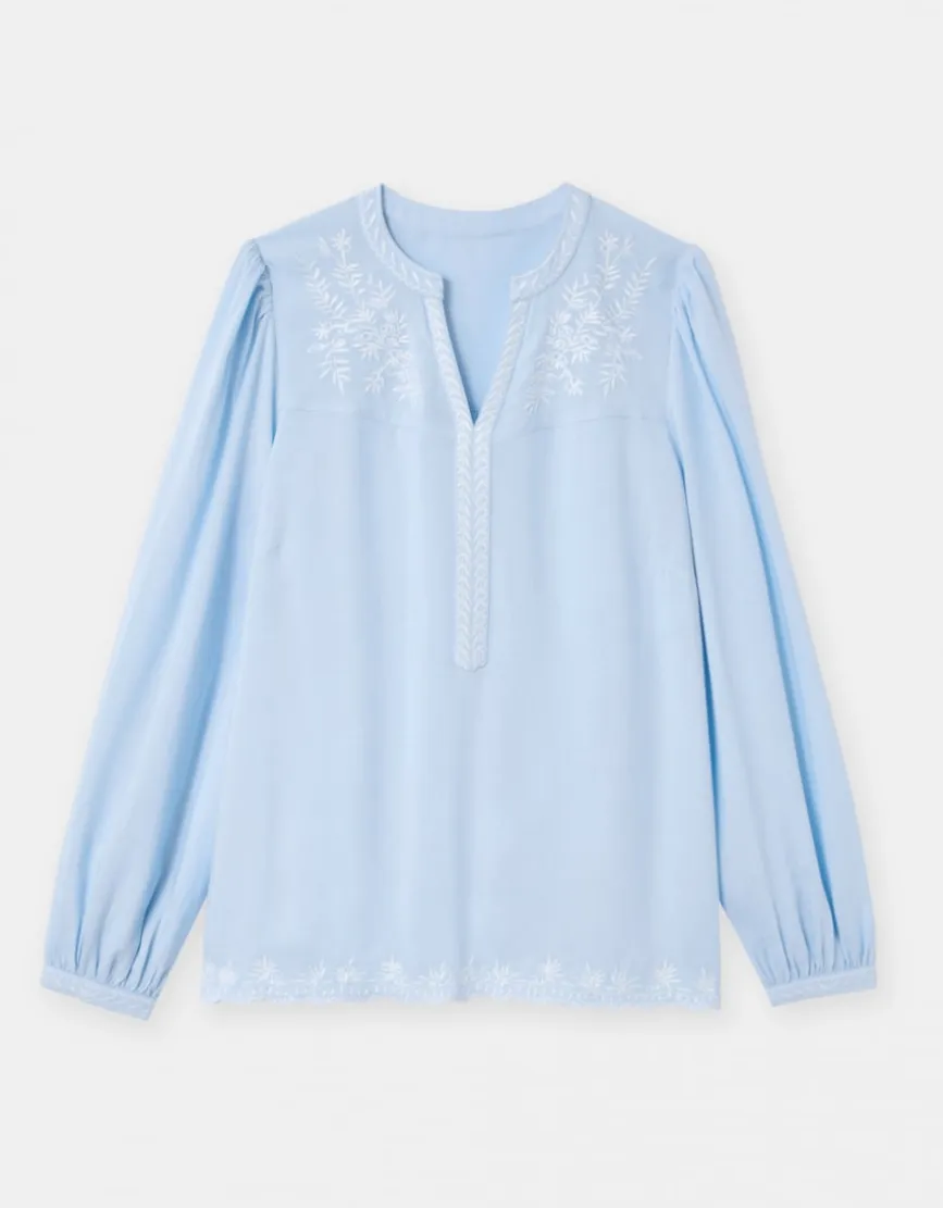 Blouse broderie bleu