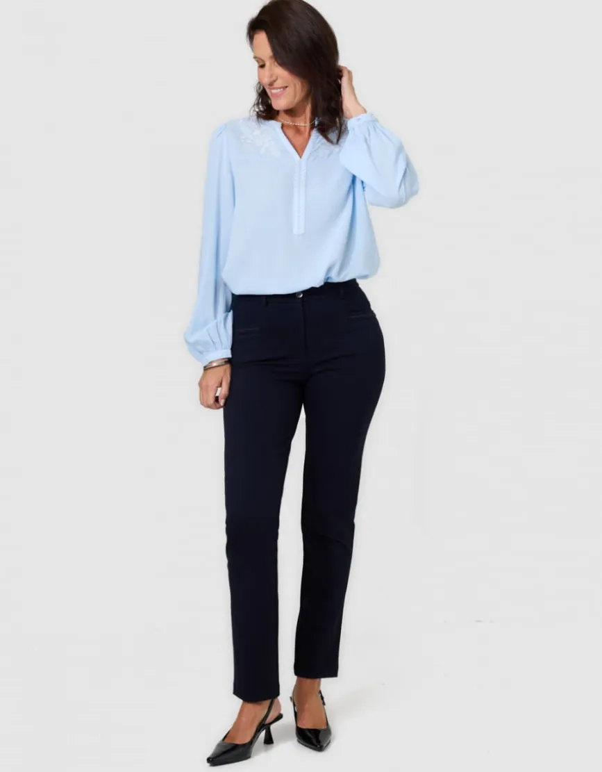 Blouse broderie bleu