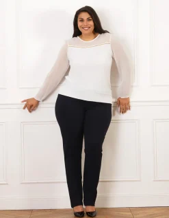 Blouse chic bi-matière