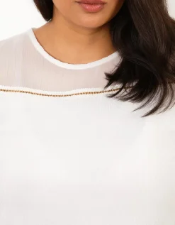 Blouse chic bi-matière