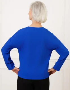 Blouse chic strass bleu