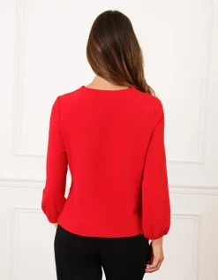 Blouse col V rouge