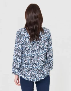 Blouse fluide motif bleu