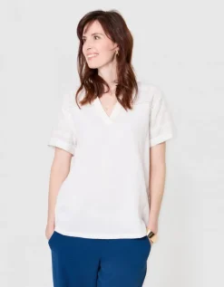Blouse gaze coton blanc
