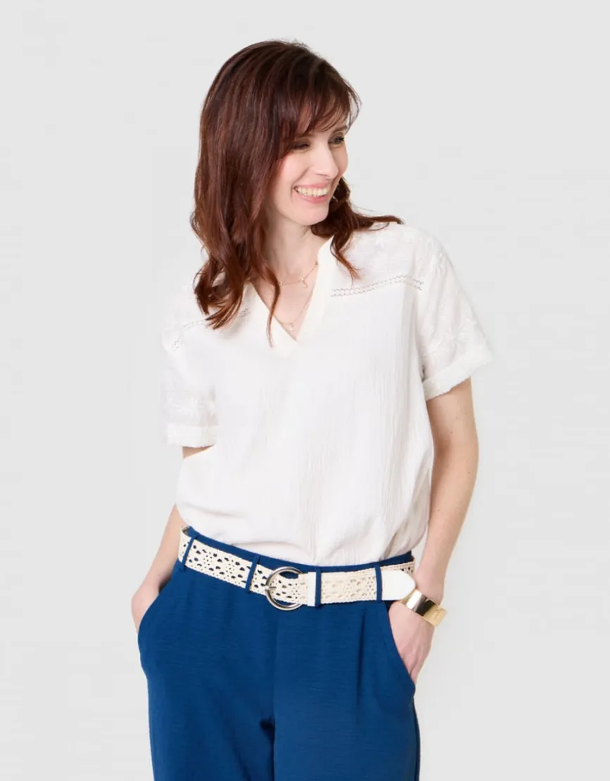 Blouse gaze coton blanc