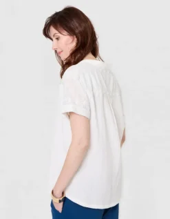 Blouse gaze coton blanc