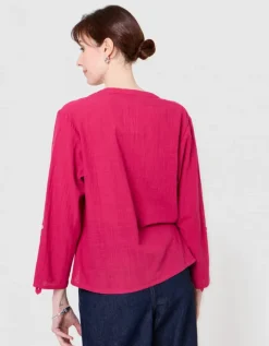 Blouse légère coton rose