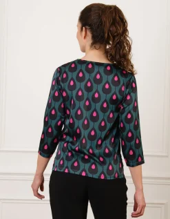 Blouse vert foncé motif