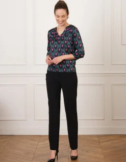 Blouse vert foncé motif