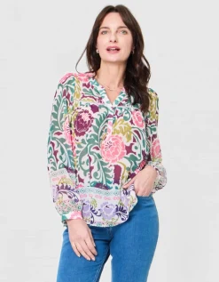 Blouse voile motif floral