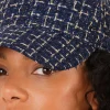 Casquette tweed marine