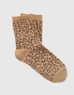Chaussettes léopard brun