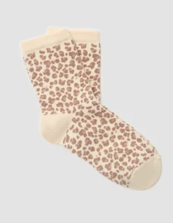 Chaussettes léopard écru
