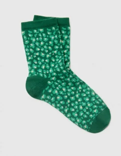 Chaussettes léopard vert