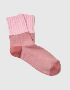 Chaussettes rayure rose
