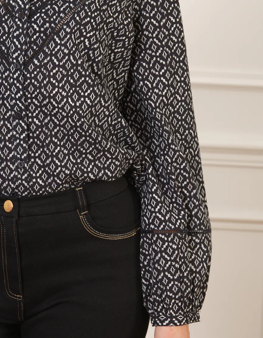 Chemisier coton noir