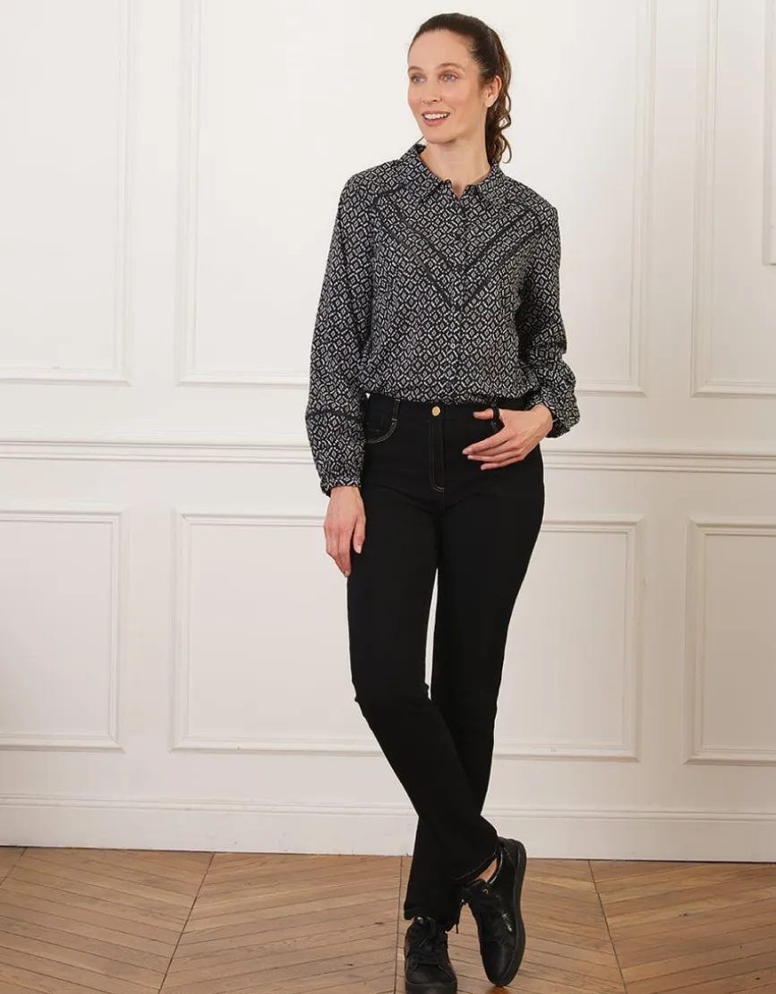 Chemisier coton noir