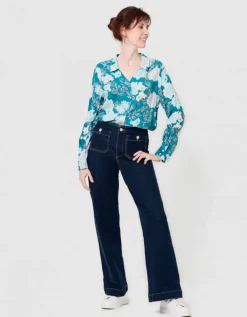 Chemisier imprimé bleu