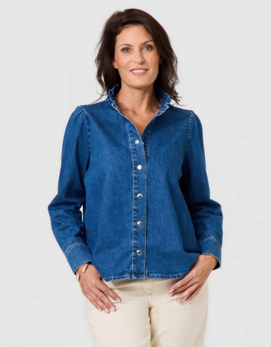 Chemisier jean coton bleu