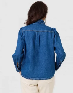 Chemisier jean coton bleu