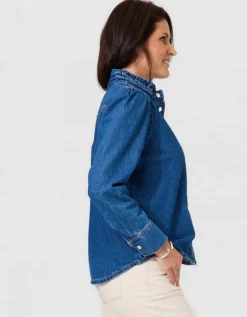 Chemisier jean coton bleu