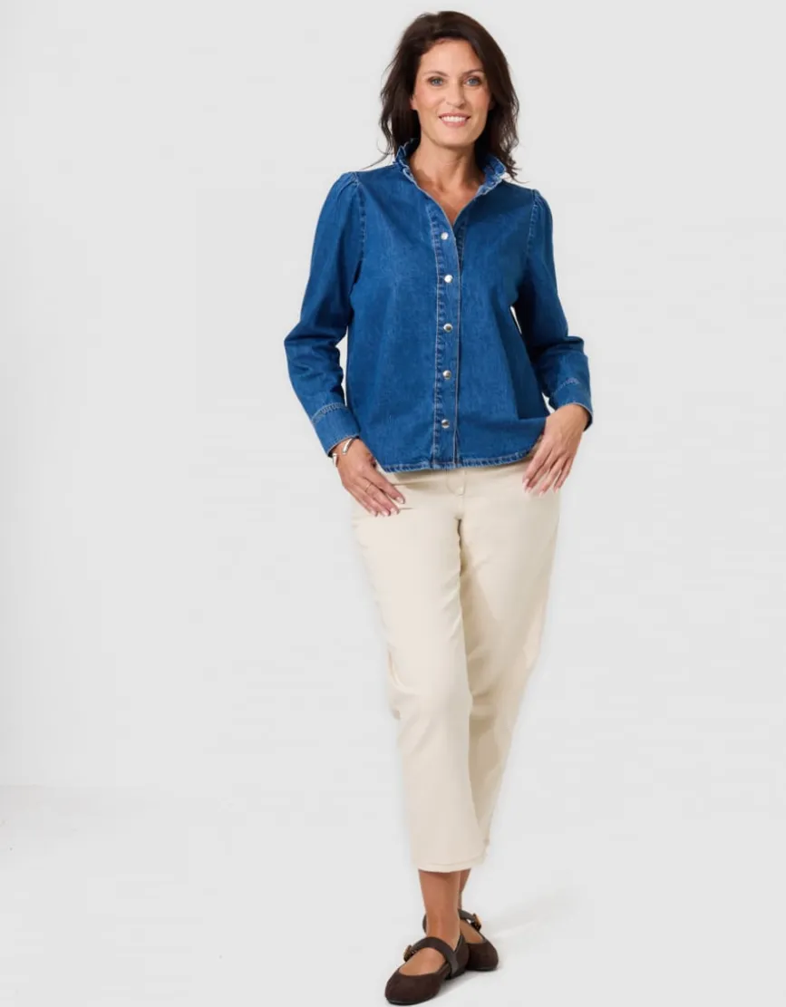 Chemisier jean coton bleu