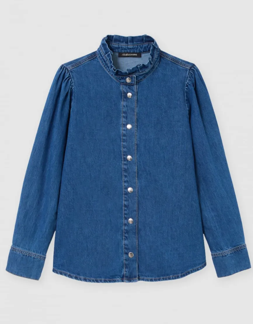 Chemisier jean coton bleu
