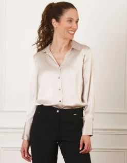 Chemisier satiné beige