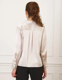 Chemisier satiné beige