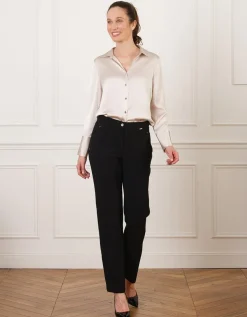 Chemisier satiné beige