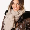 Echarpe beige brillant