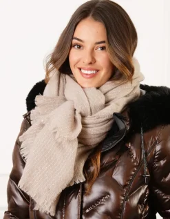 Echarpe beige brillant