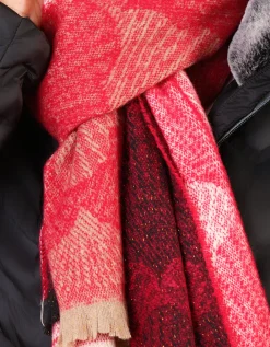 Echarpe bordeaux motif