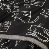 Echarpe noire motif chat