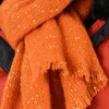 Echarpe orange sequins