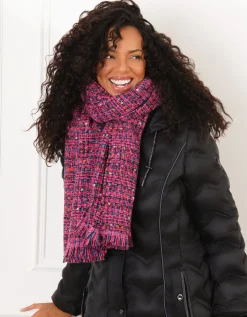 Echarpe tweed fuchsia
