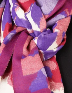 Foulard fleuri violet