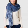 Foulard motif blanc bleu