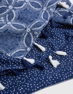 Foulard motif blanc bleu