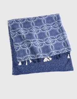 Foulard motif blanc bleu