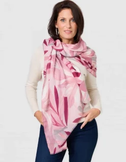 Foulard motif floral rose