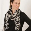 Foulard noir motif zèbre